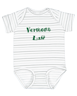 Vermont Law Onesie Grey Stripe